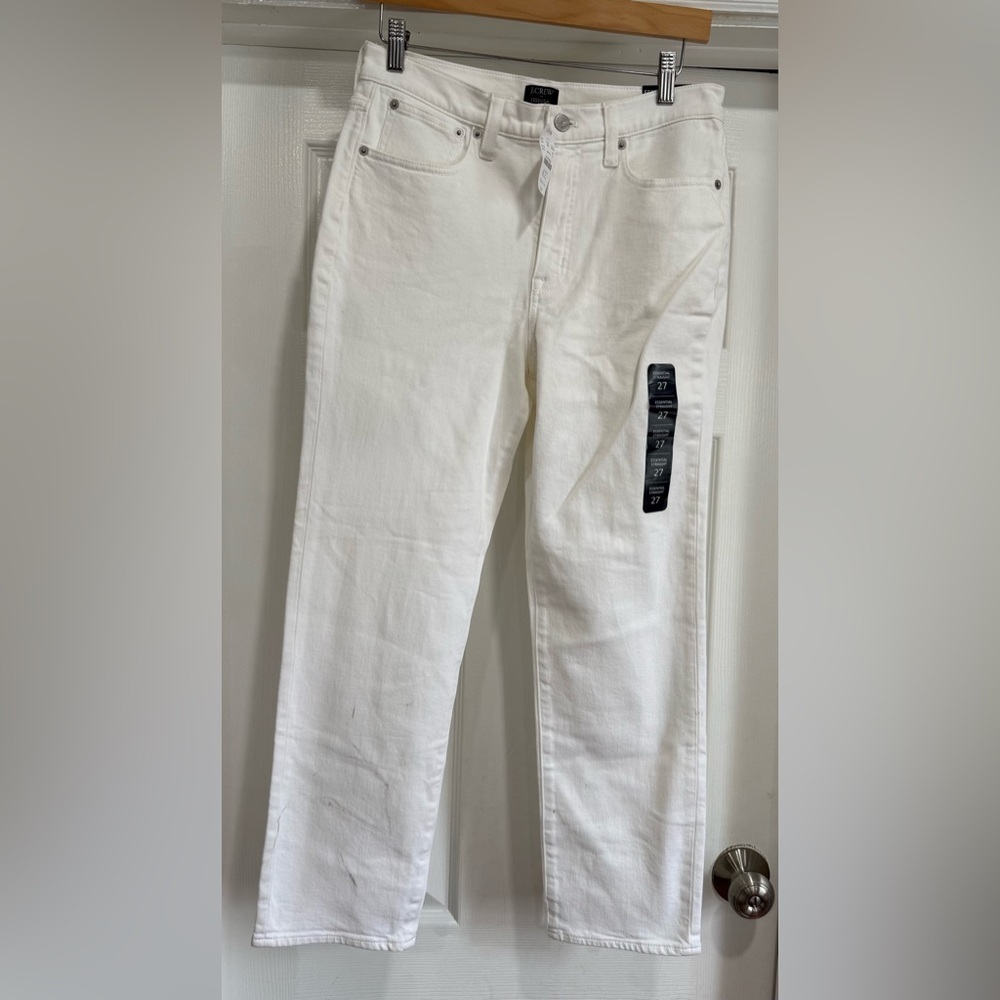 J crew Essential straight White Jeans
